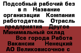 Подсобный рабочий-без в/п › Название организации ­ Компания-работодатель › Отрасль предприятия ­ Другое › Минимальный оклад ­ 16 000 - Все города Работа » Вакансии   . Ненецкий АО,Великовисочное с.
